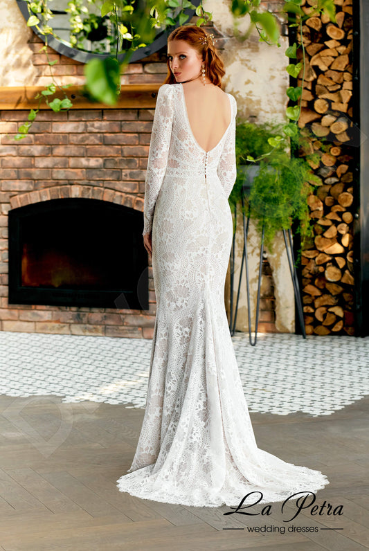 Marlissa Trumpet/Mermaid V-neck Milk Cappuccino Nude Wedding dress