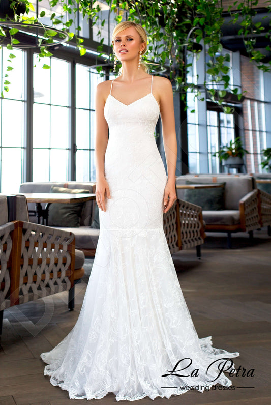 Laken Trumpet/Mermaid V-neck Milk Wedding dress