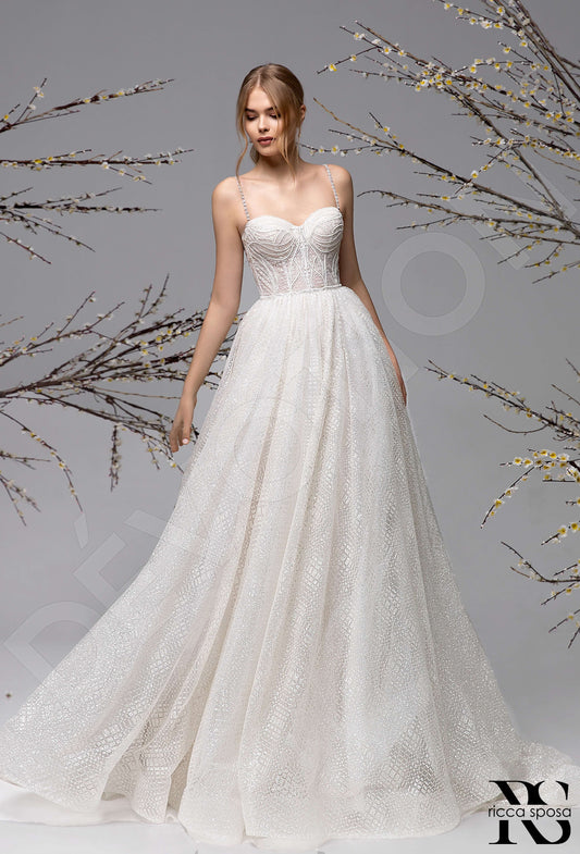 Rominna A-line Jewel Ivory Wedding dress