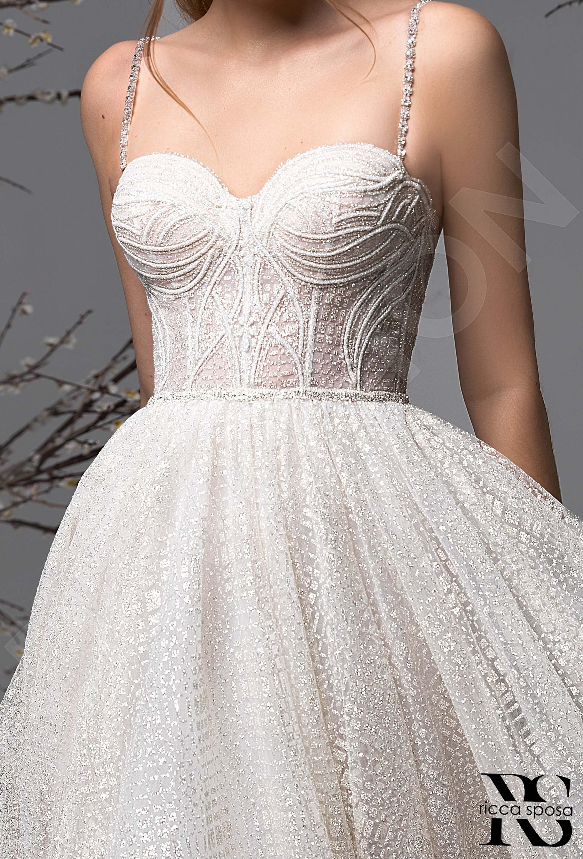 Rominna A-line Jewel Ivory Wedding dress