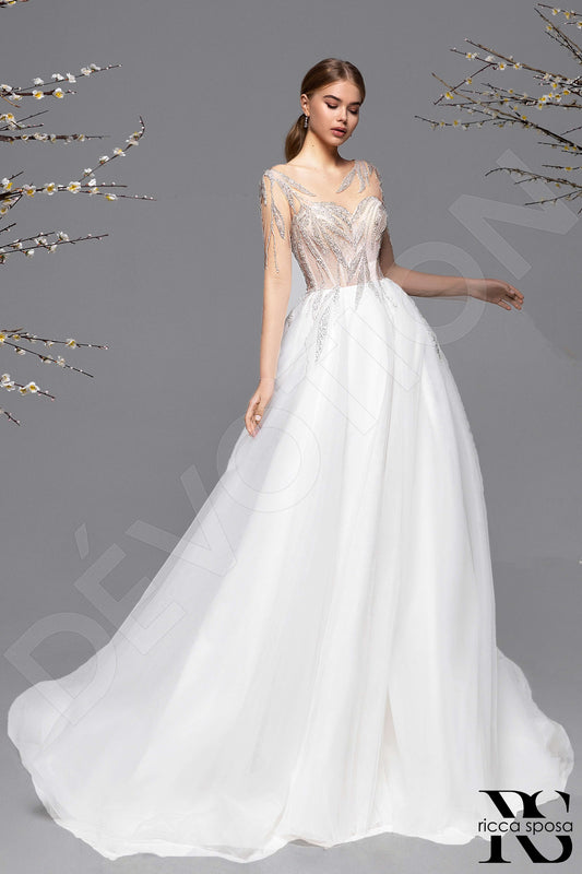 Fiorinella A-line Illusion Nude Ivory Wedding dress