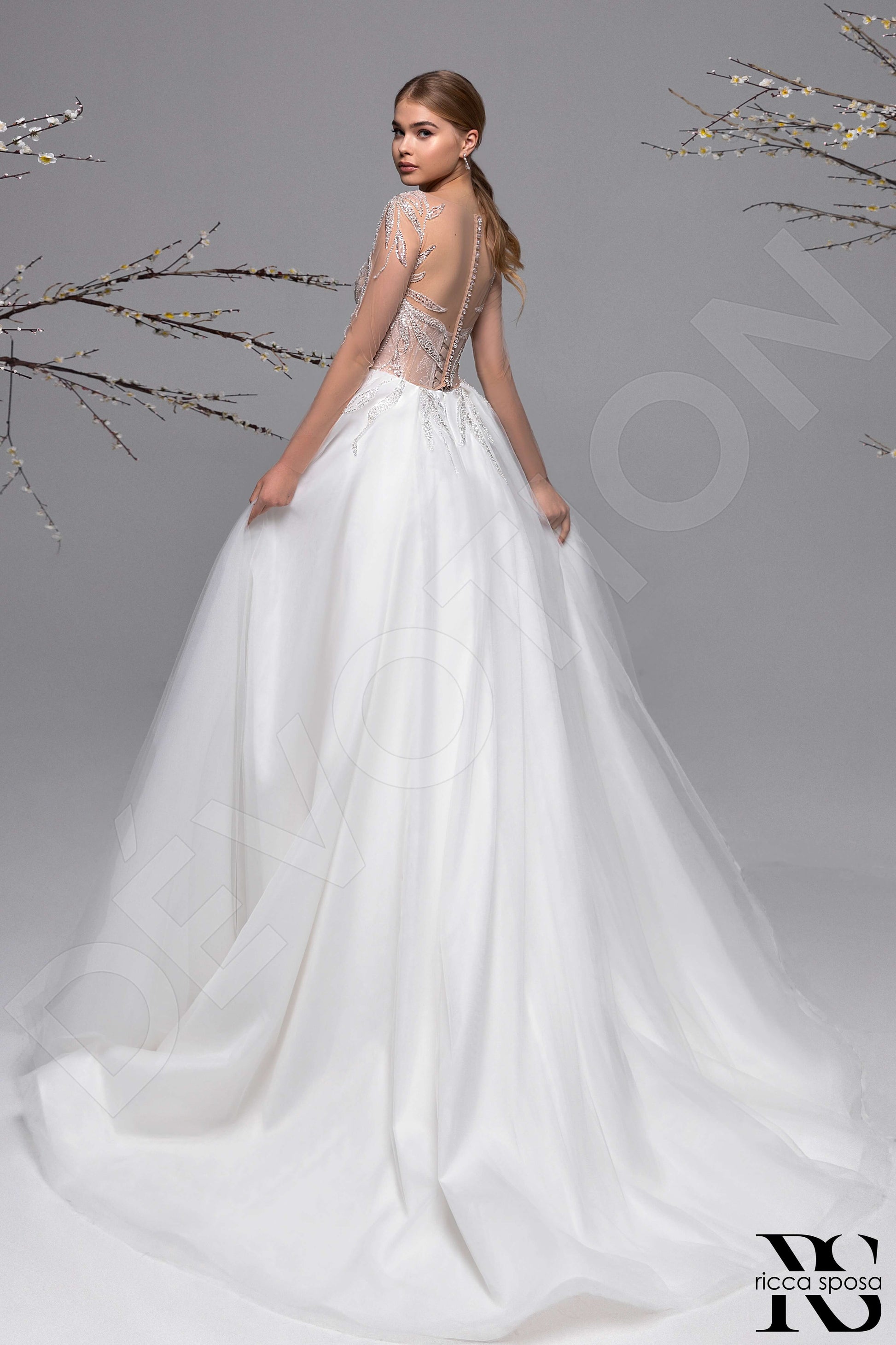 Fiorinella A-line Illusion Nude Ivory Wedding dress