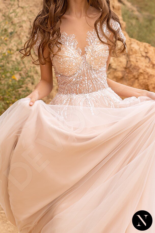 Arabella A-line Illusion Nude Wedding dress