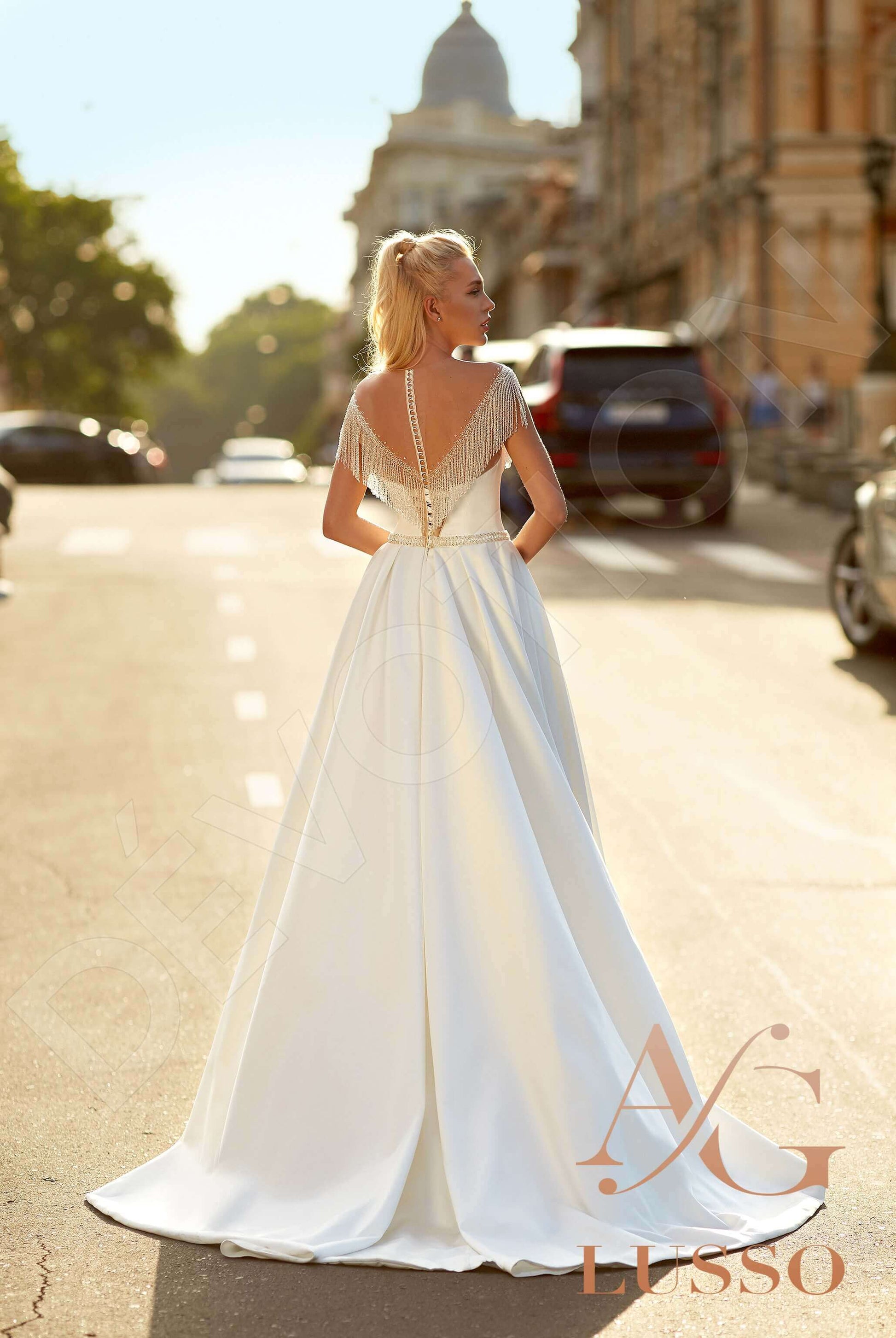 Abby A-line Illusion Milk Wedding dress