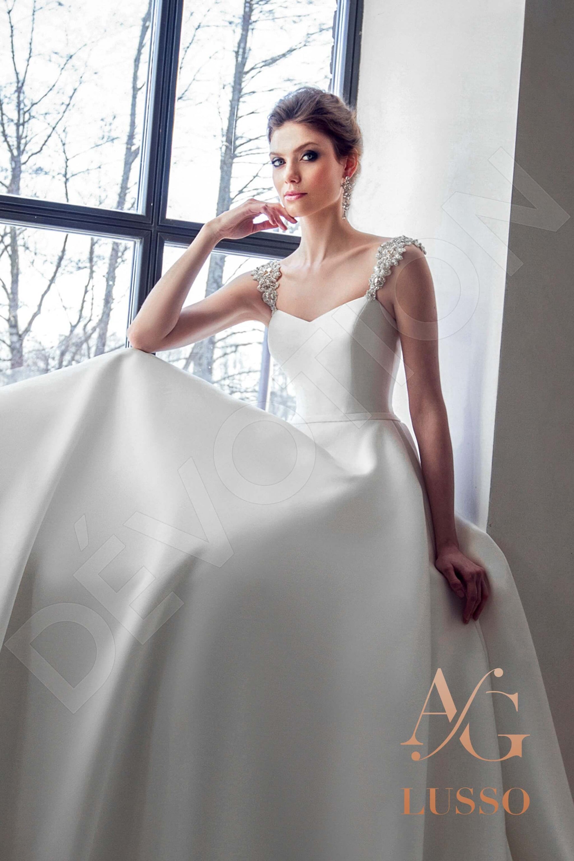 Charmina A-line Semi-Sweetheart Medium Ivory Wedding Dress