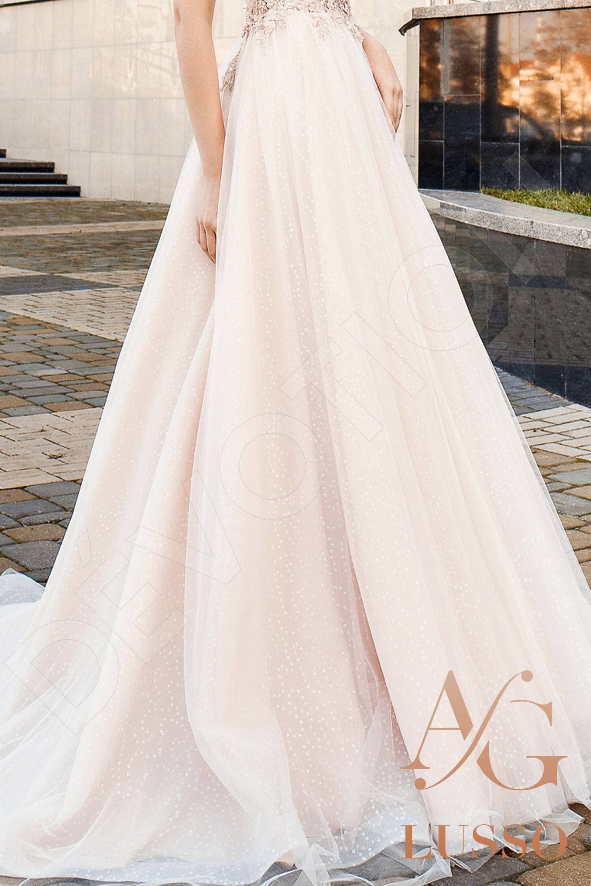 Kye A-line V-neck PowderPink Wedding dress