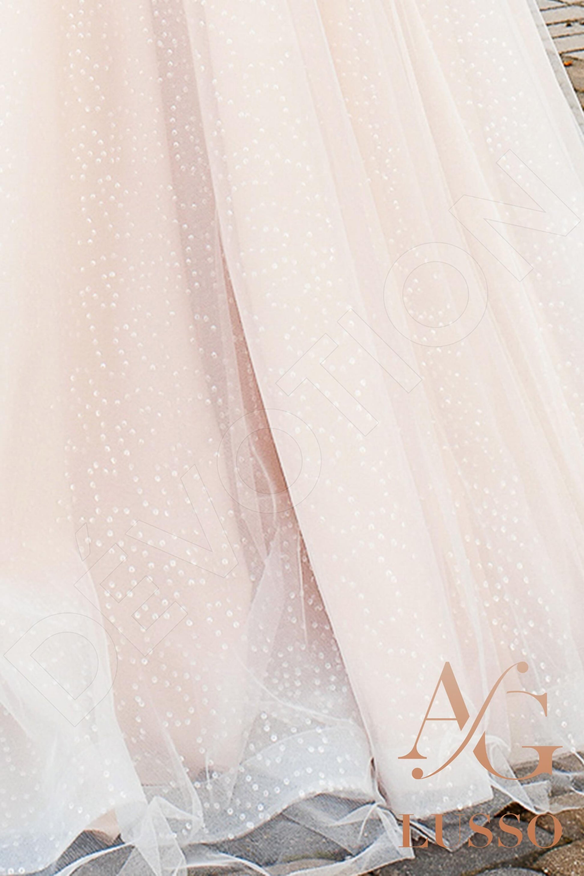 Kye A-line V-neck PowderPink Wedding dress