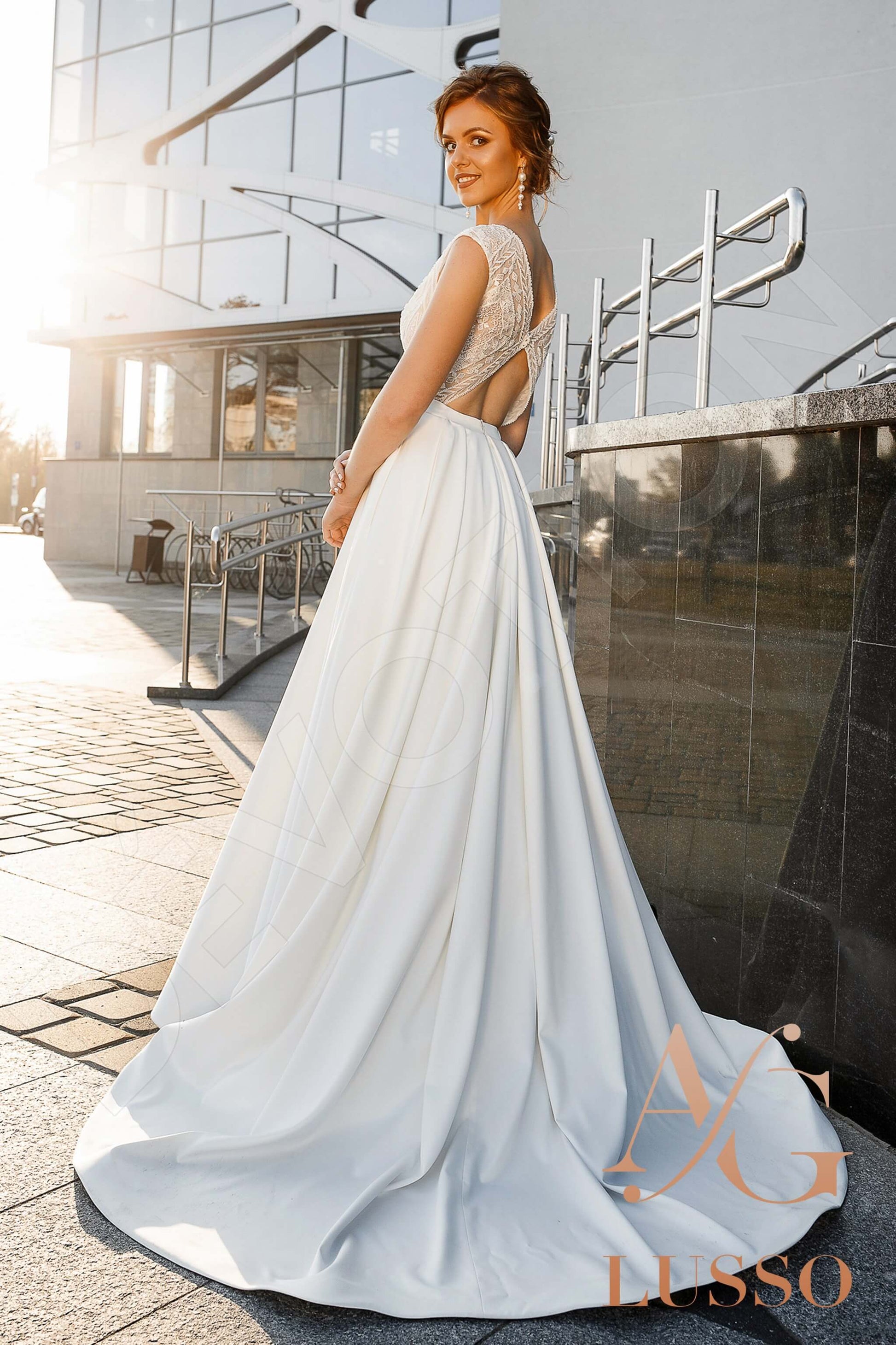 Tabitha A-line V-neck LightMilk Wedding dress