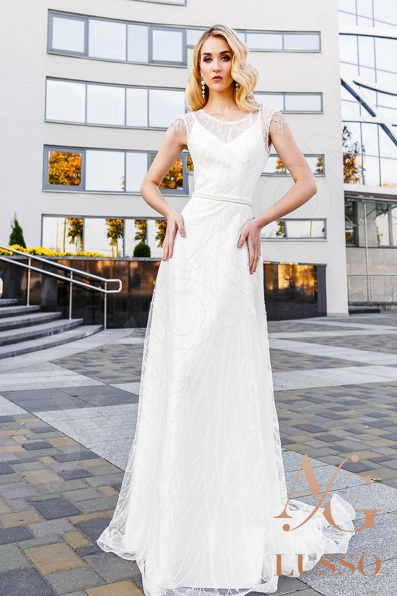 Veria A-line Jewel LightMilk Wedding dress