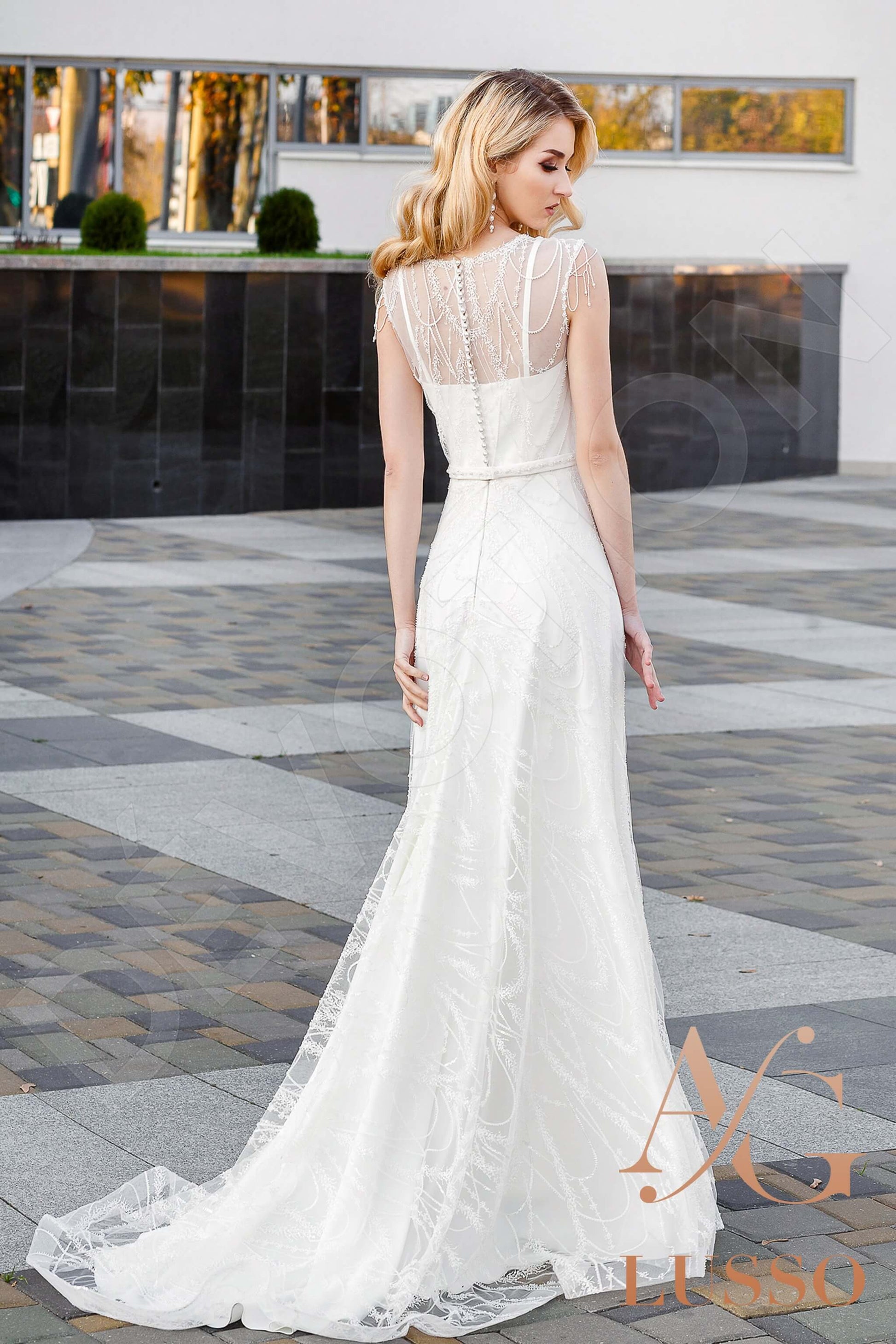 Veria A-line Jewel LightMilk Wedding dress