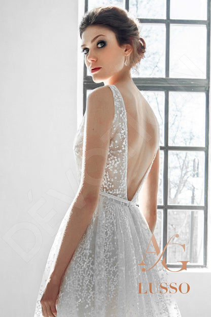 Sicily Open back A-line Sleeveless Wedding Dress 5