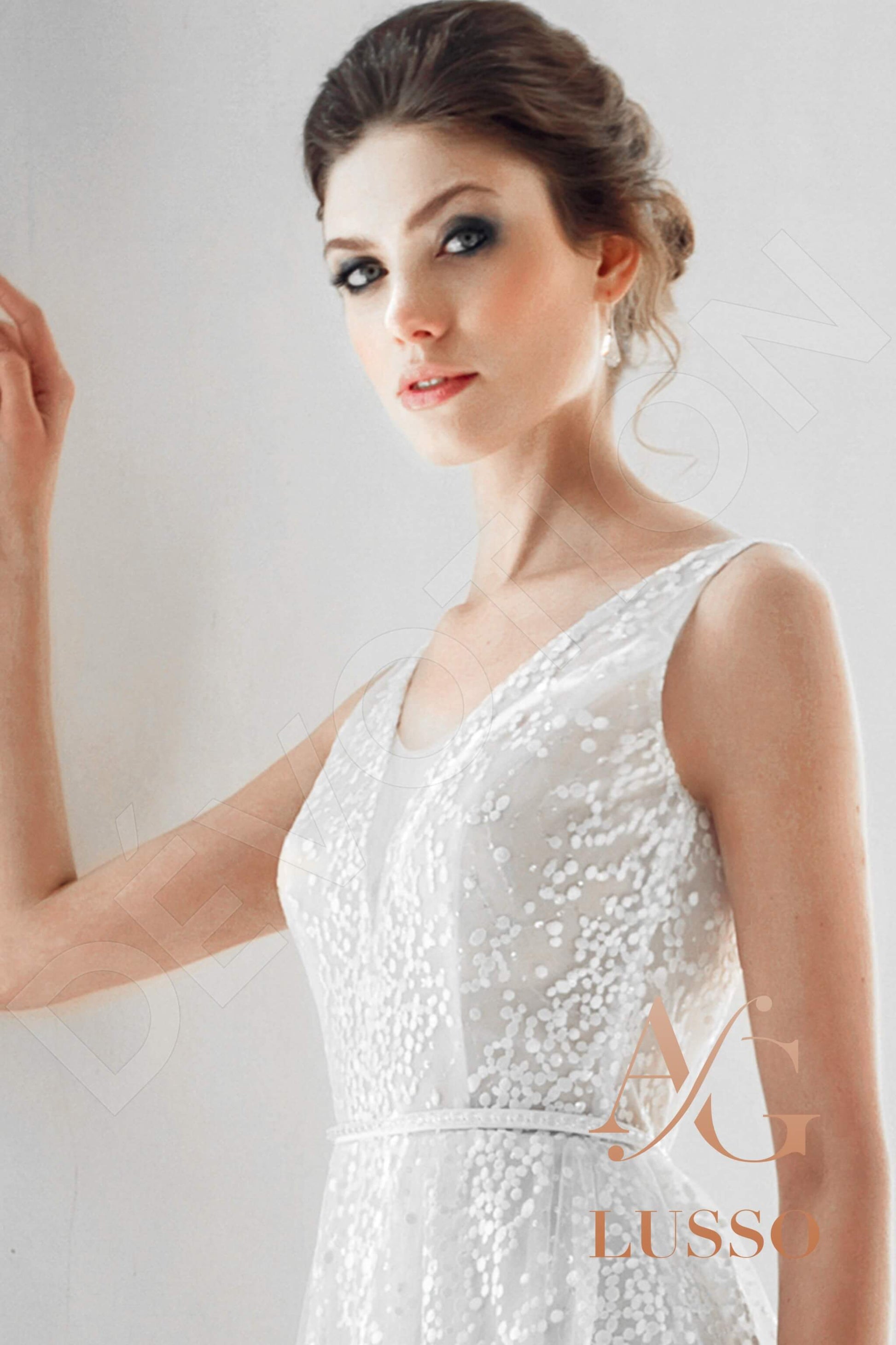 Sicily A-line Scoop Mediumivory Wedding dress