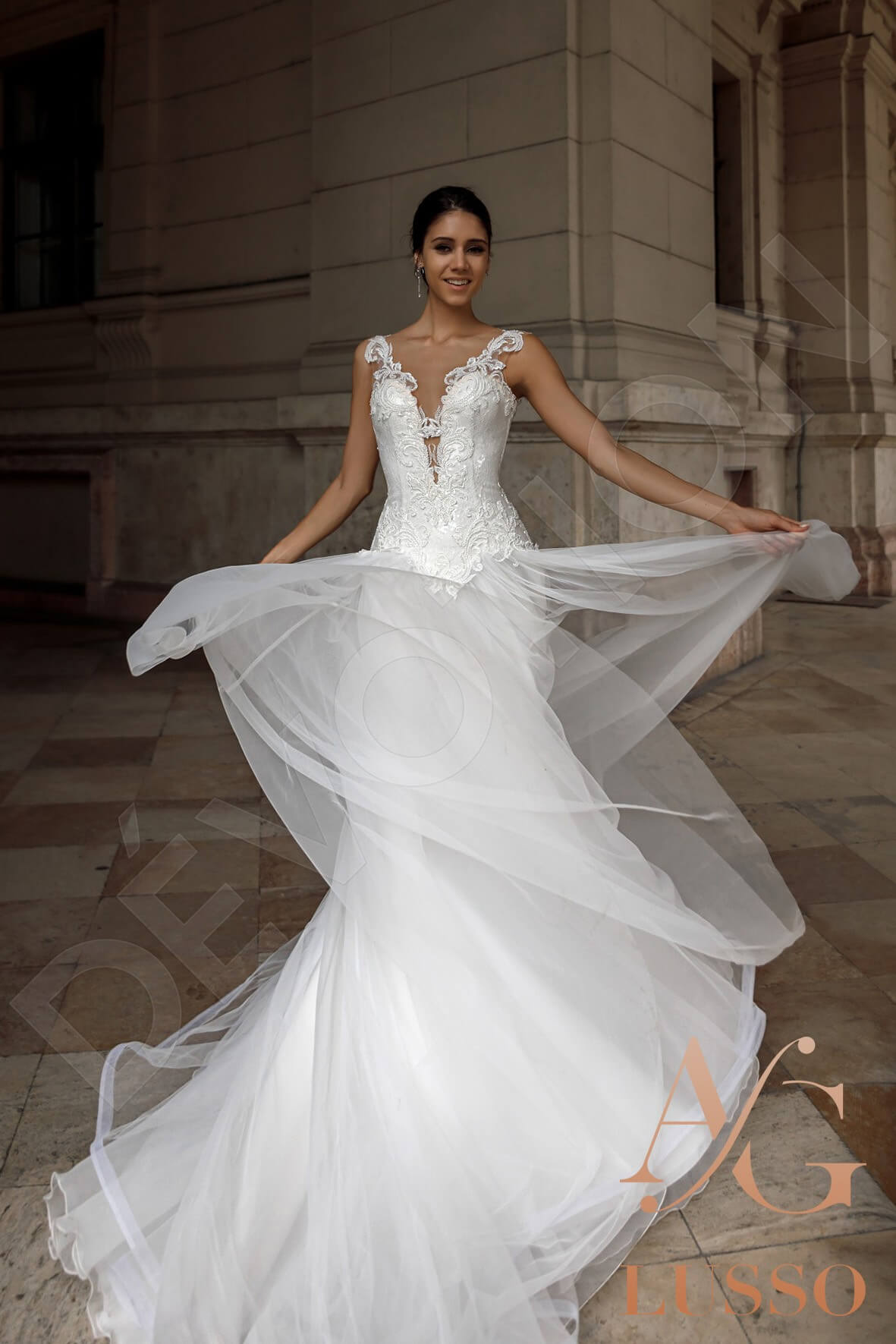 Betta A-line Illusion Ivory Wedding dress