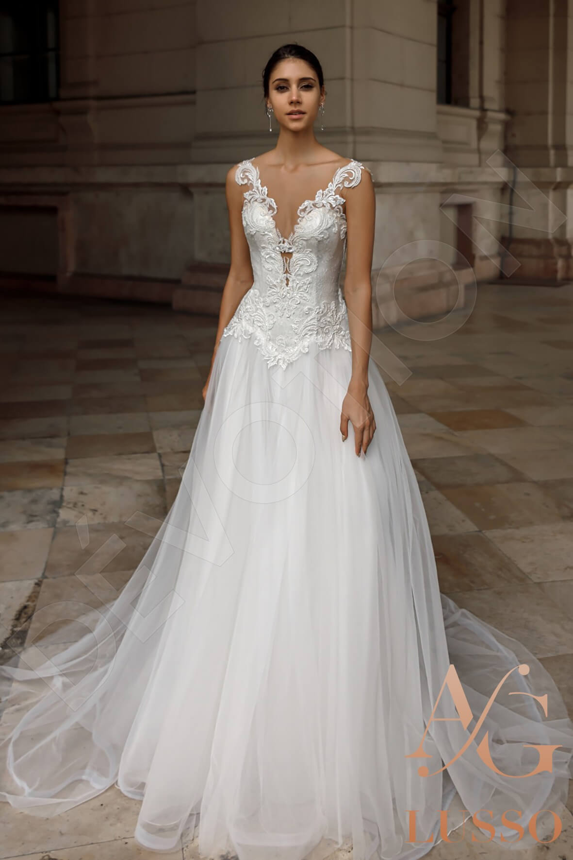 Betta A-line Illusion Ivory Wedding dress