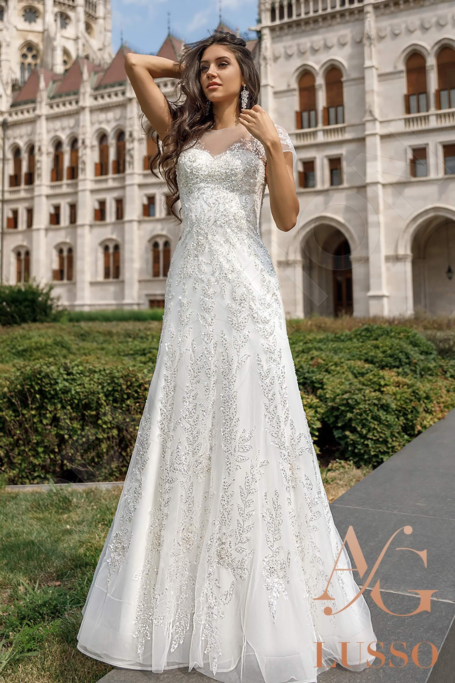 Ivory silver wedding dress best sale