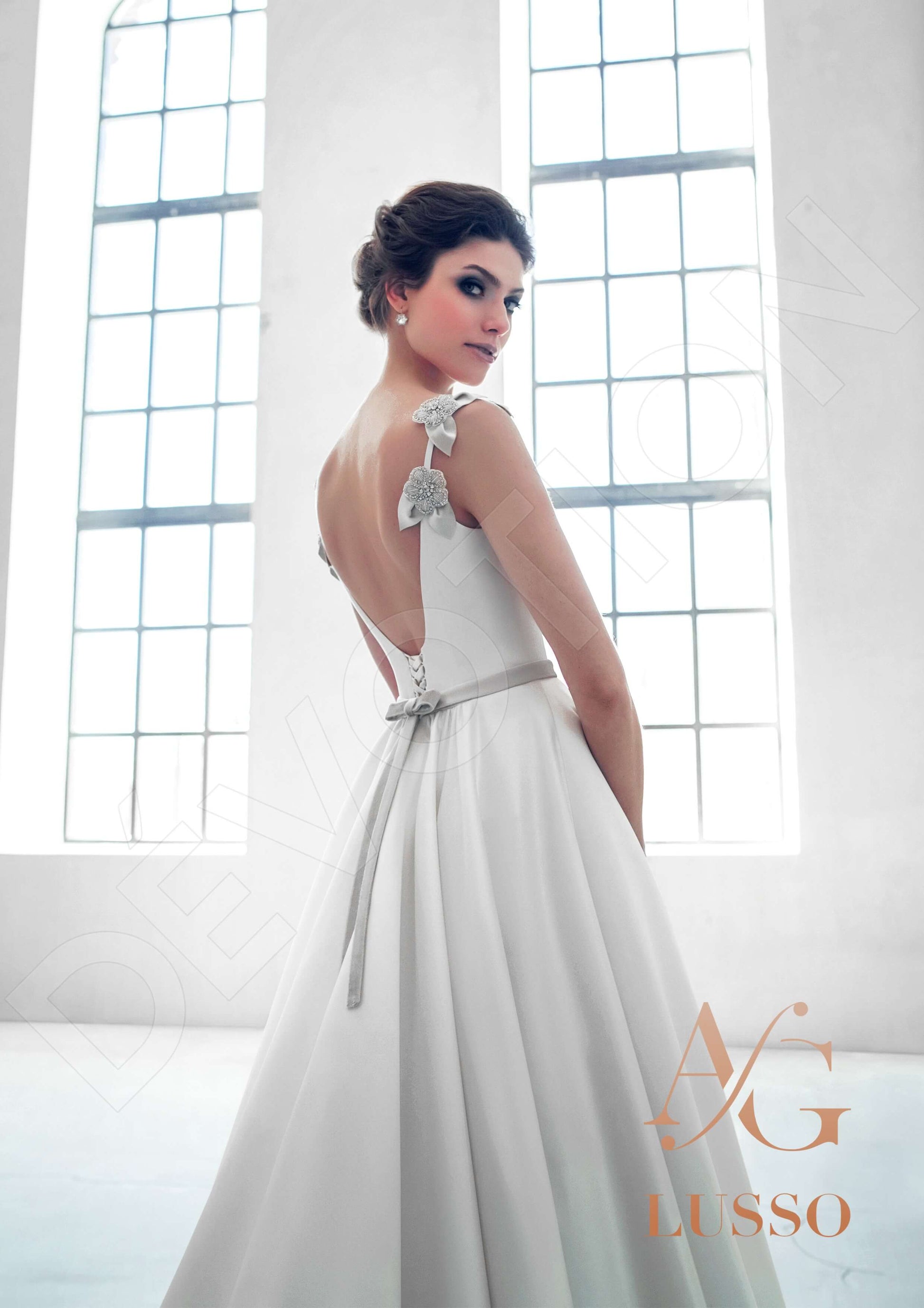 Sonilly A-line Semi-Sweetheart Darkivory Wedding dress