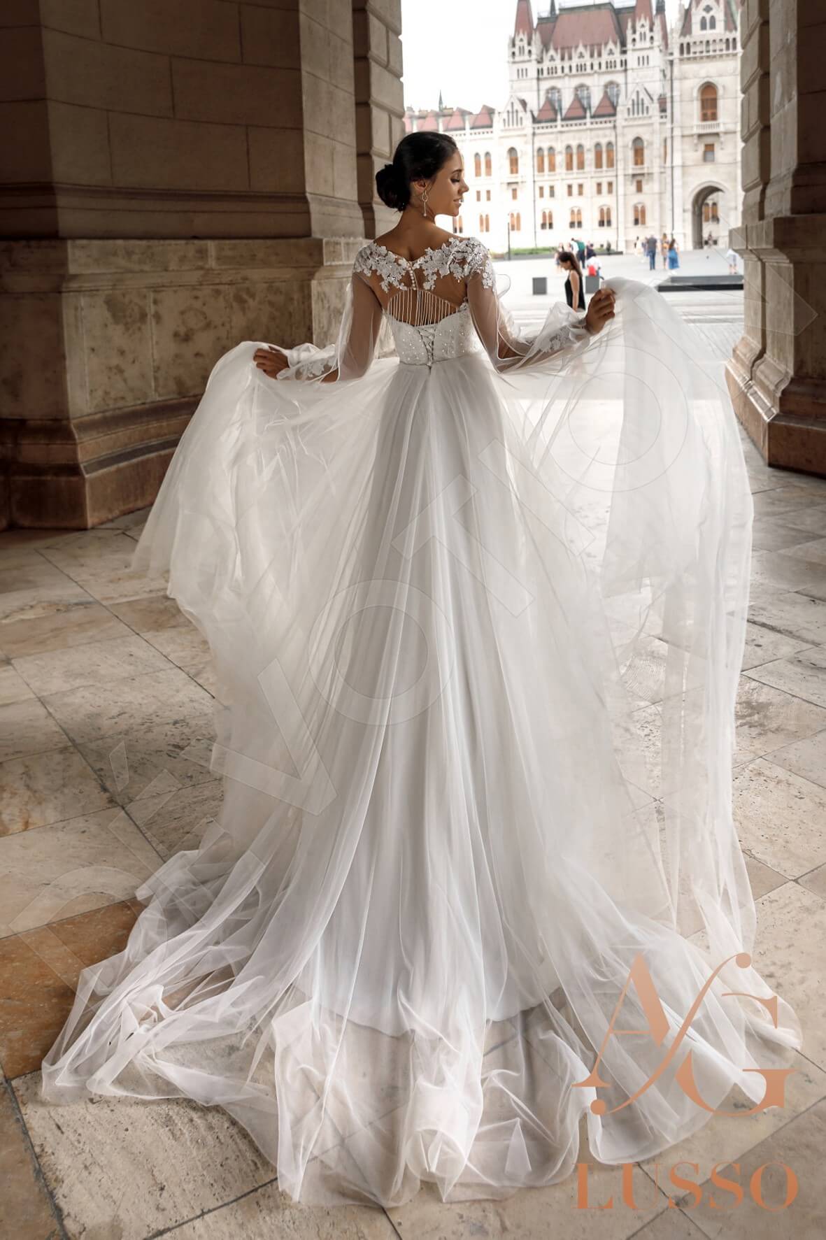 Fumiko A-line Illusion Ivory Wedding dress