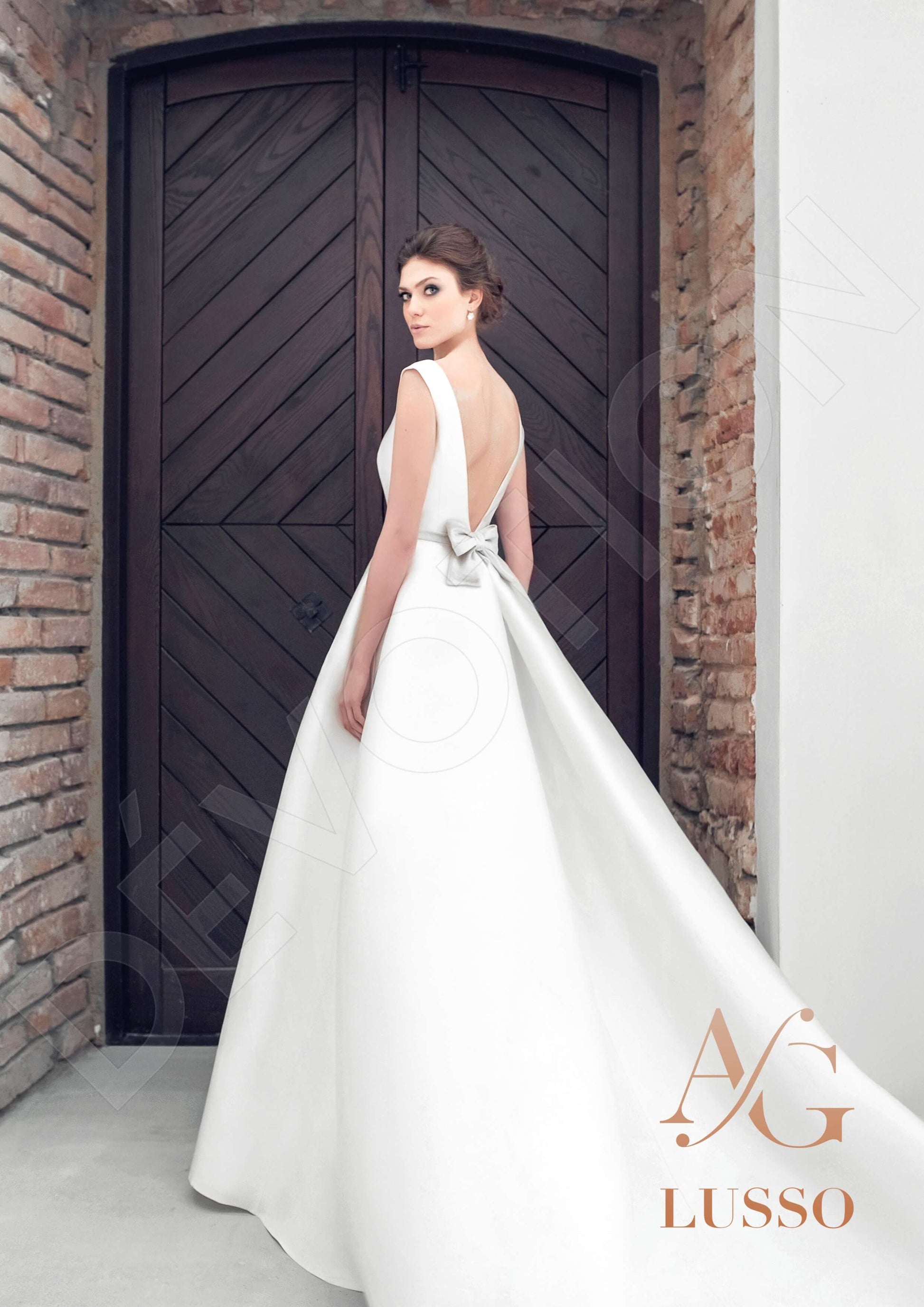 Sophily A-line Scoop Mediumivory Gray Wedding dress