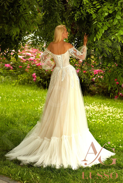 Dorothy Open back A-line Long sleeve Wedding Dress Back