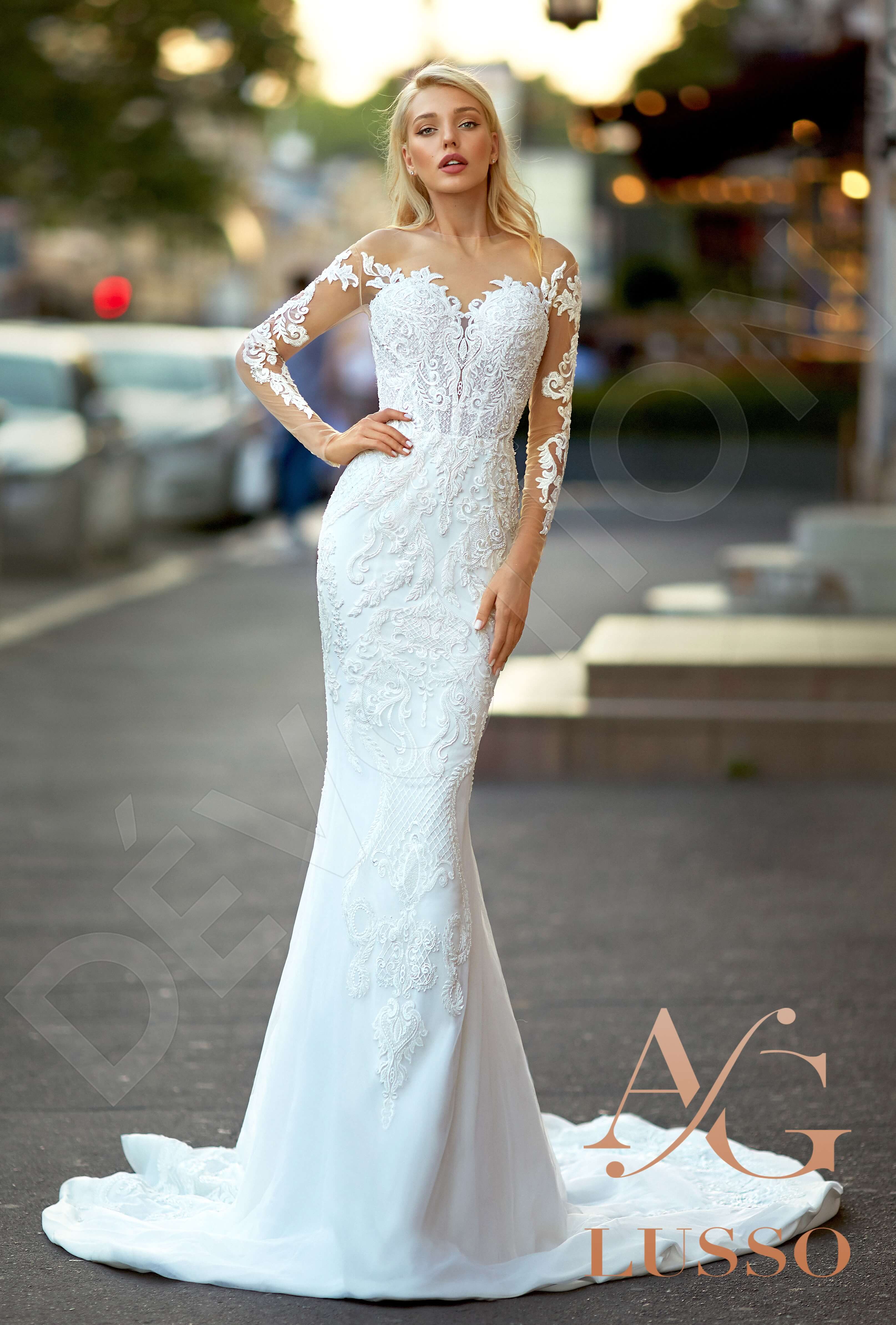 White lace popular Trumpet/Mermaid Wedding Dress