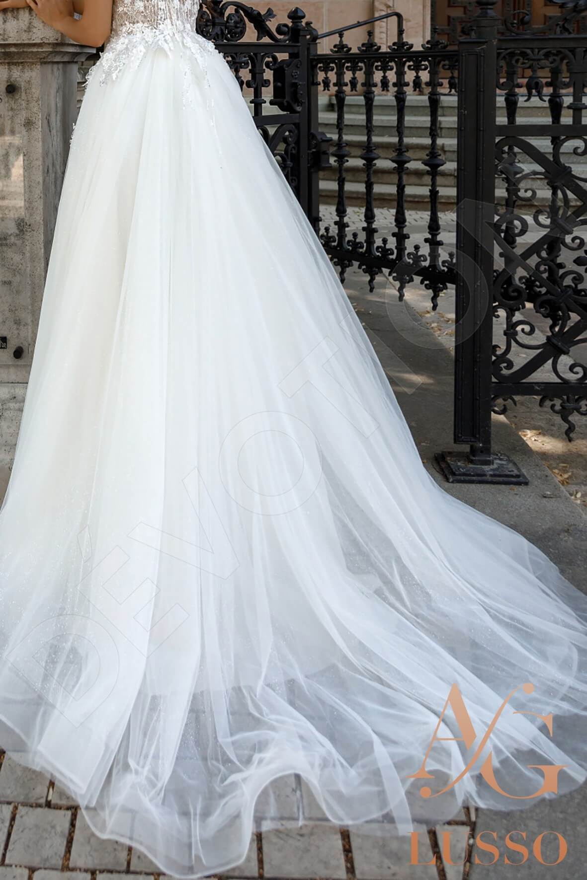 Mabely A-line Illusion Ivory Wedding dress