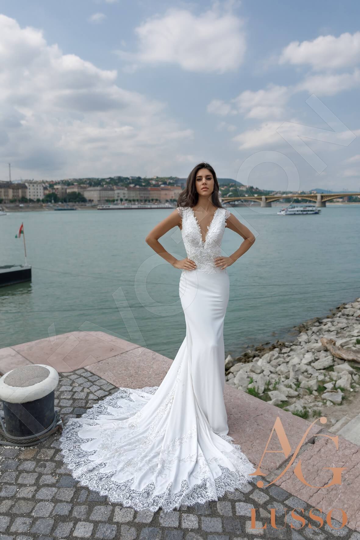 Raegan Trumpet/Mermaid Illusion Ivory Wedding dress