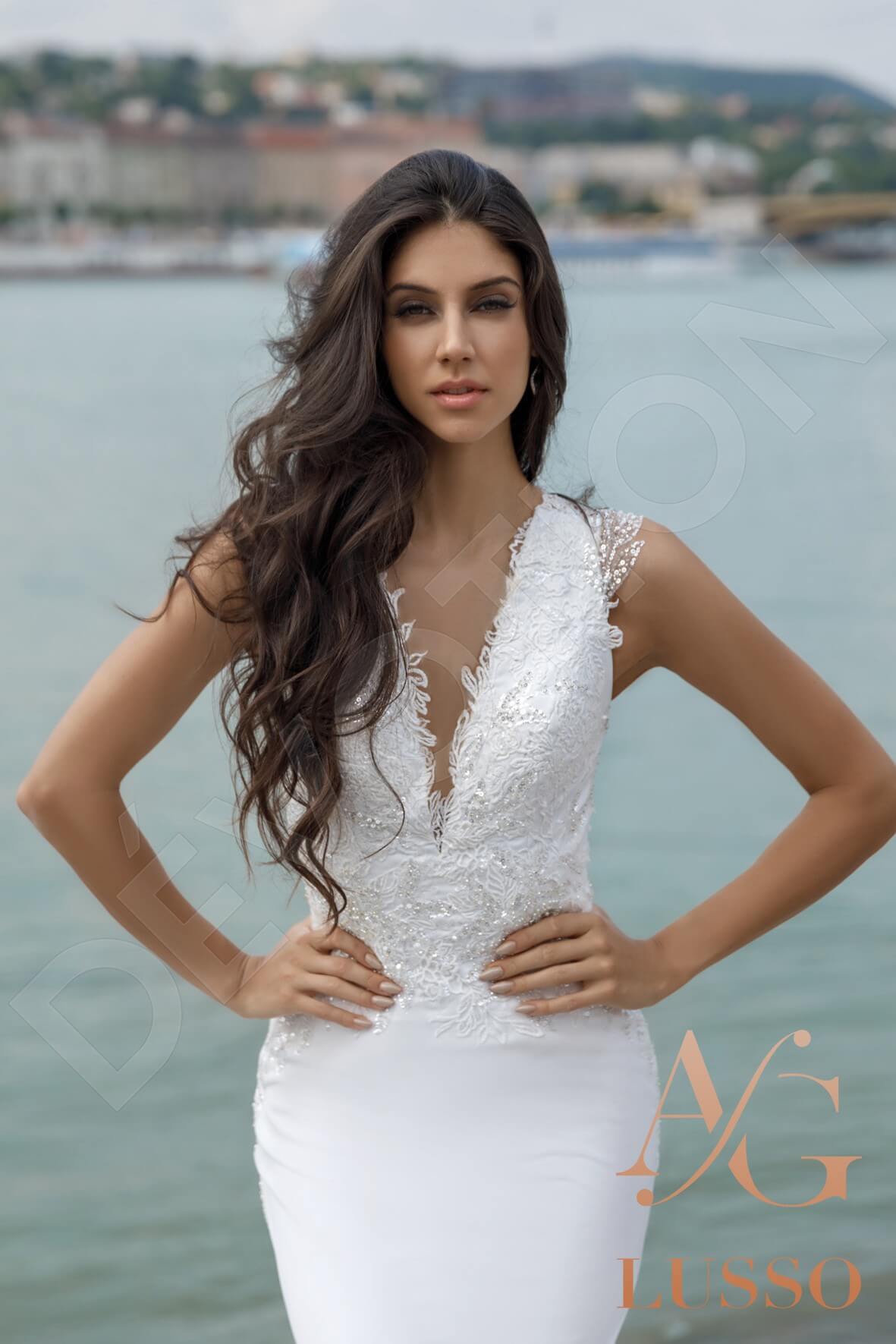 Raegan Trumpet/Mermaid Illusion Ivory Wedding dress