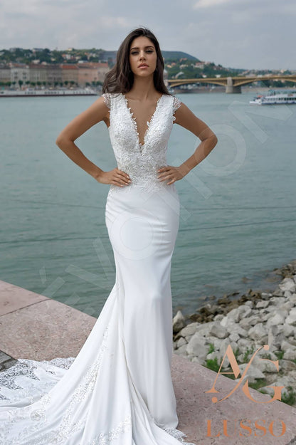 Raegan Illusion back Trumpet/Mermaid Sleeveless Wedding Dress Front