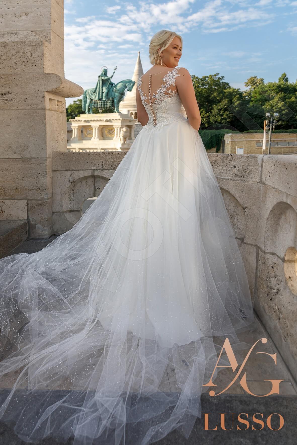 Quinn A-line Illusion Ivory Wedding dress