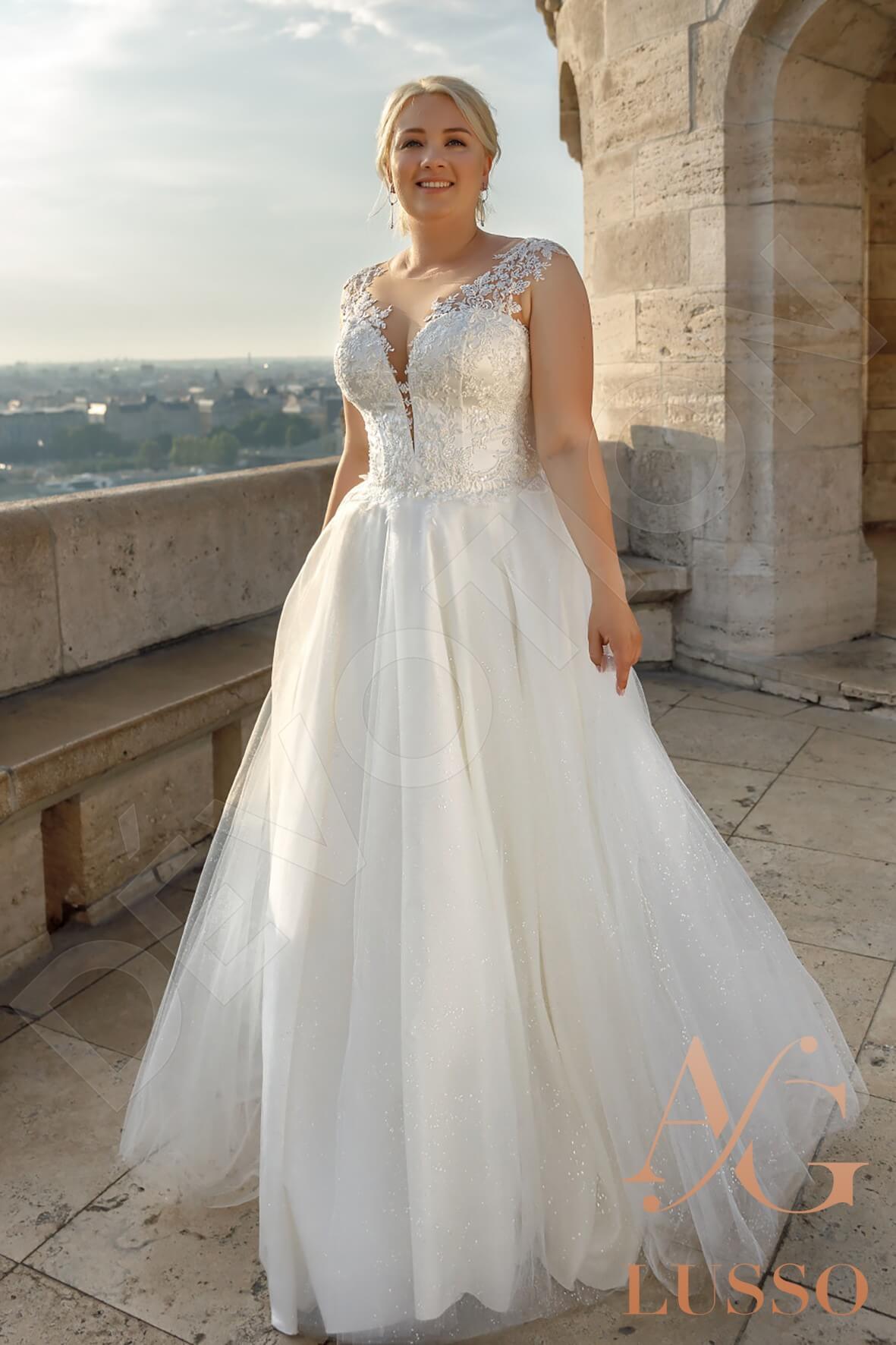 Quinn A-line Illusion Ivory Wedding dress