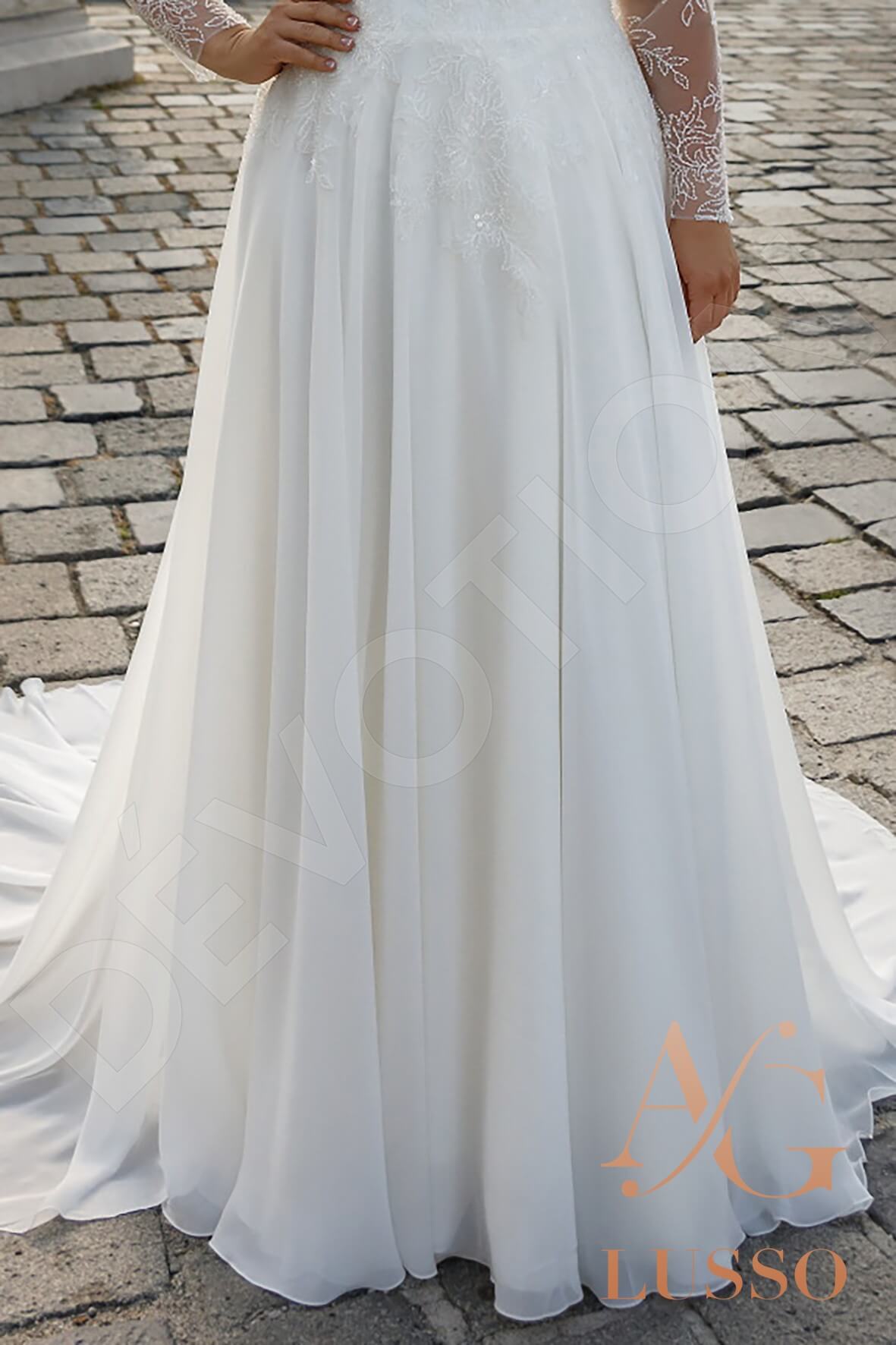 Vales A-line Illusion Ivory Wedding dress