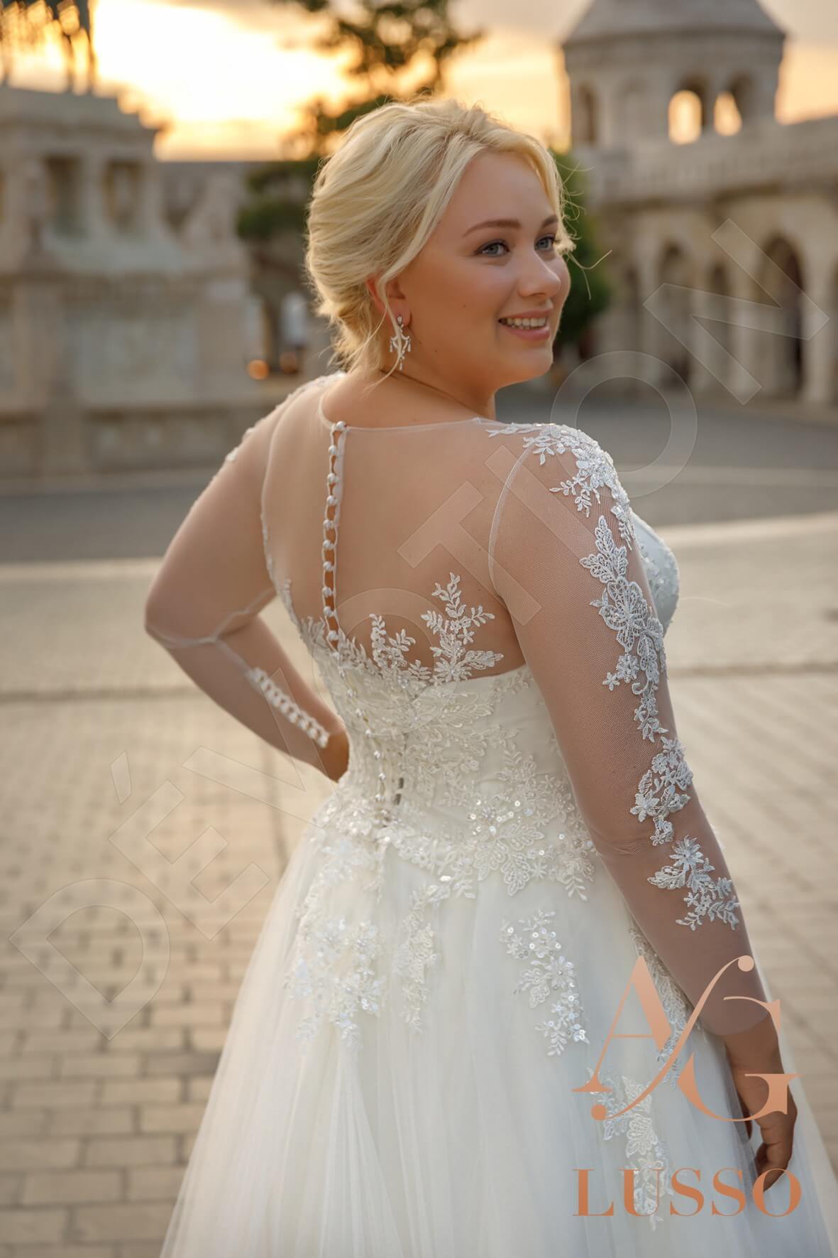 Henriette A-line V-neck Ivory Wedding dress