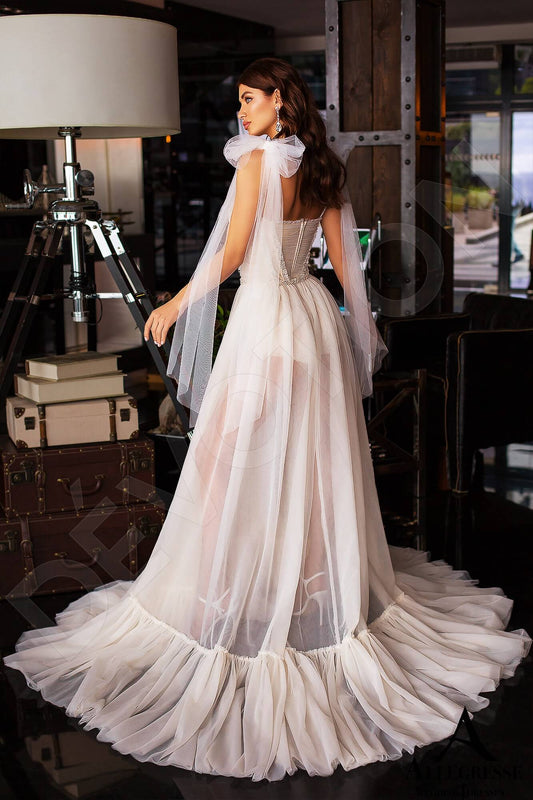 Nilsa A-line Sweetheart Milk Nude Wedding dress