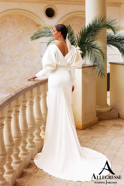 Olinda Open back Trumpet/Mermaid Long sleeve Wedding Dress Back