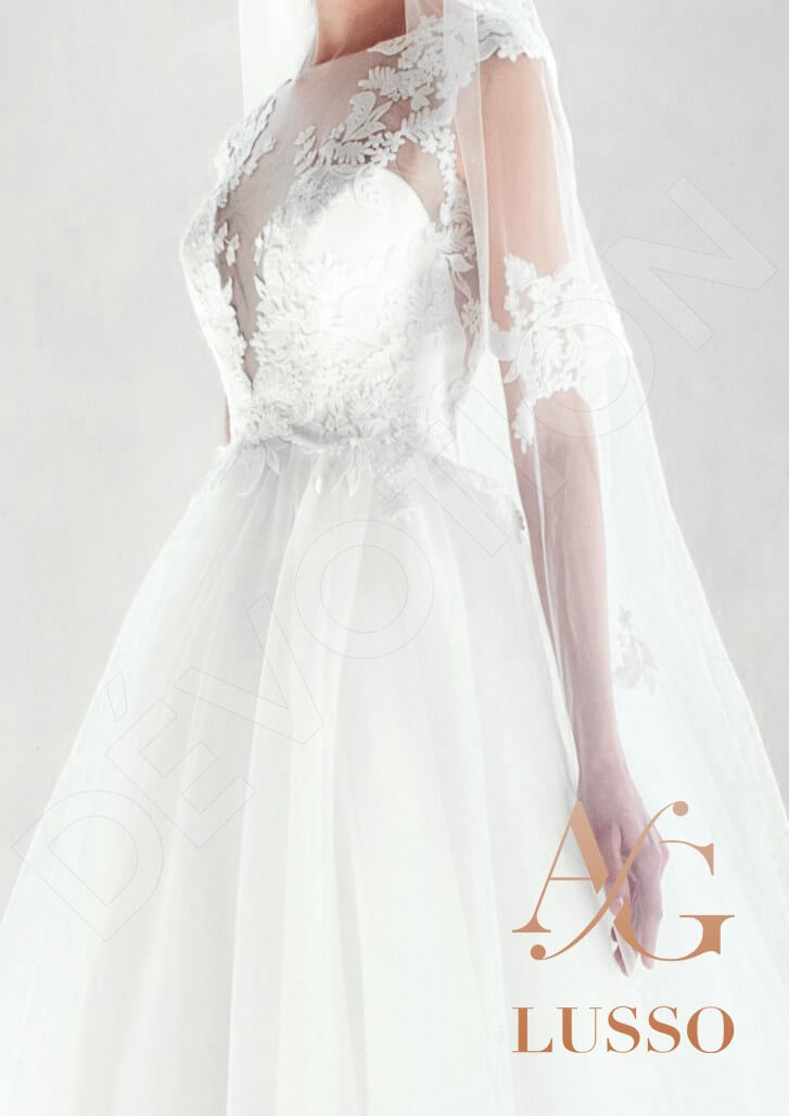 Orelis Princess/Ball Gown Illusion Lightivory Wedding dress