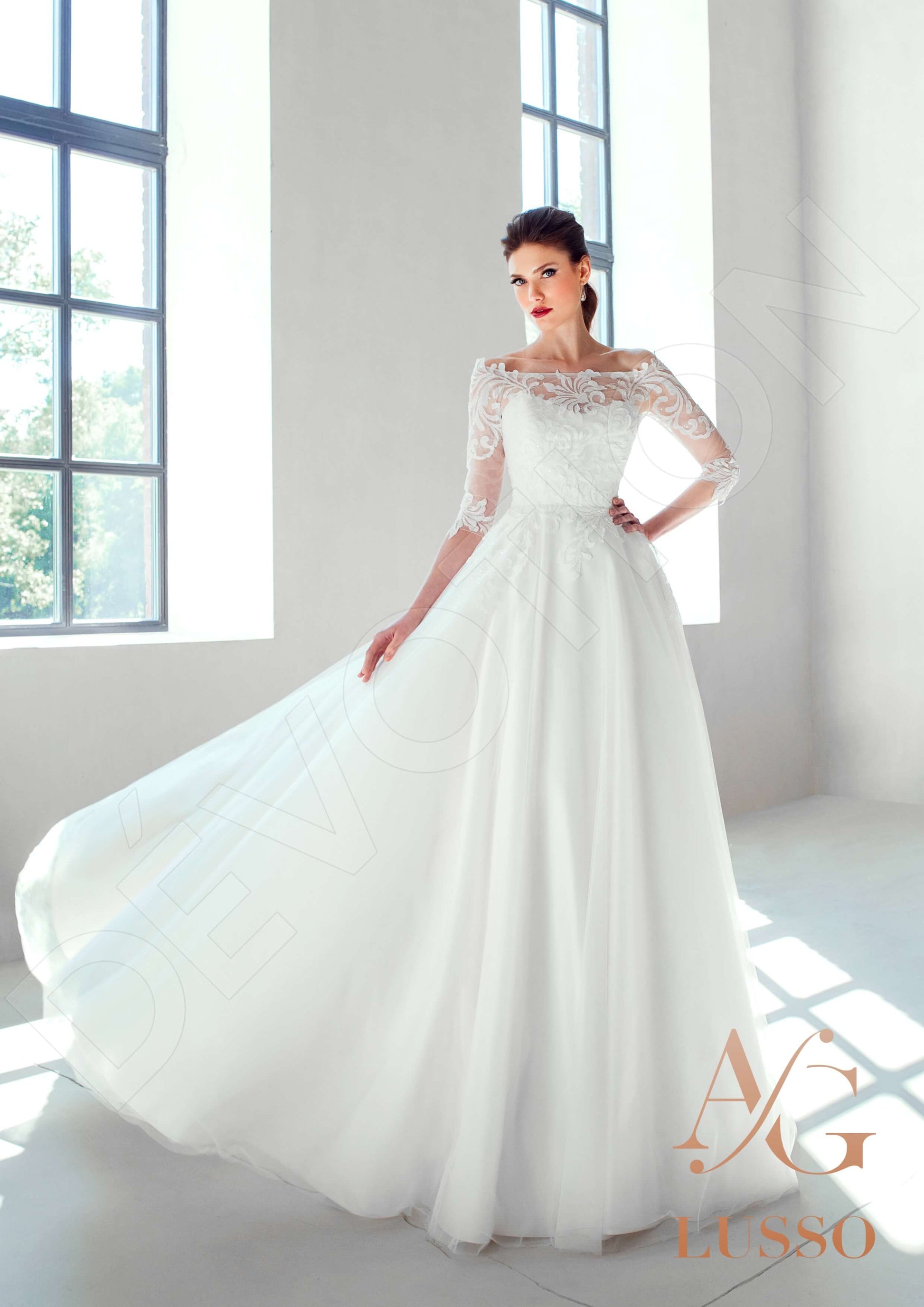 Sandina A-line Off-shoulder/Drop shoulders Lightivory Mediumivory Wedding dress