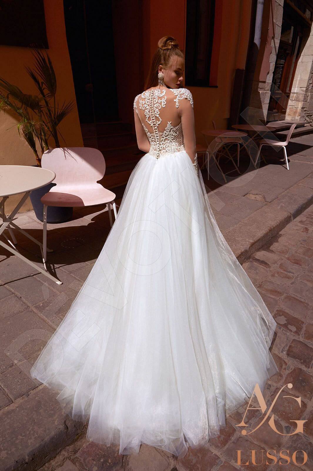 Korneliya A-line Illusion Milk Wedding dress