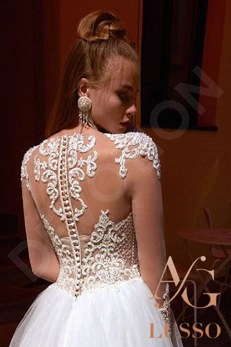 Korneliya A-line Illusion Milk Wedding dress