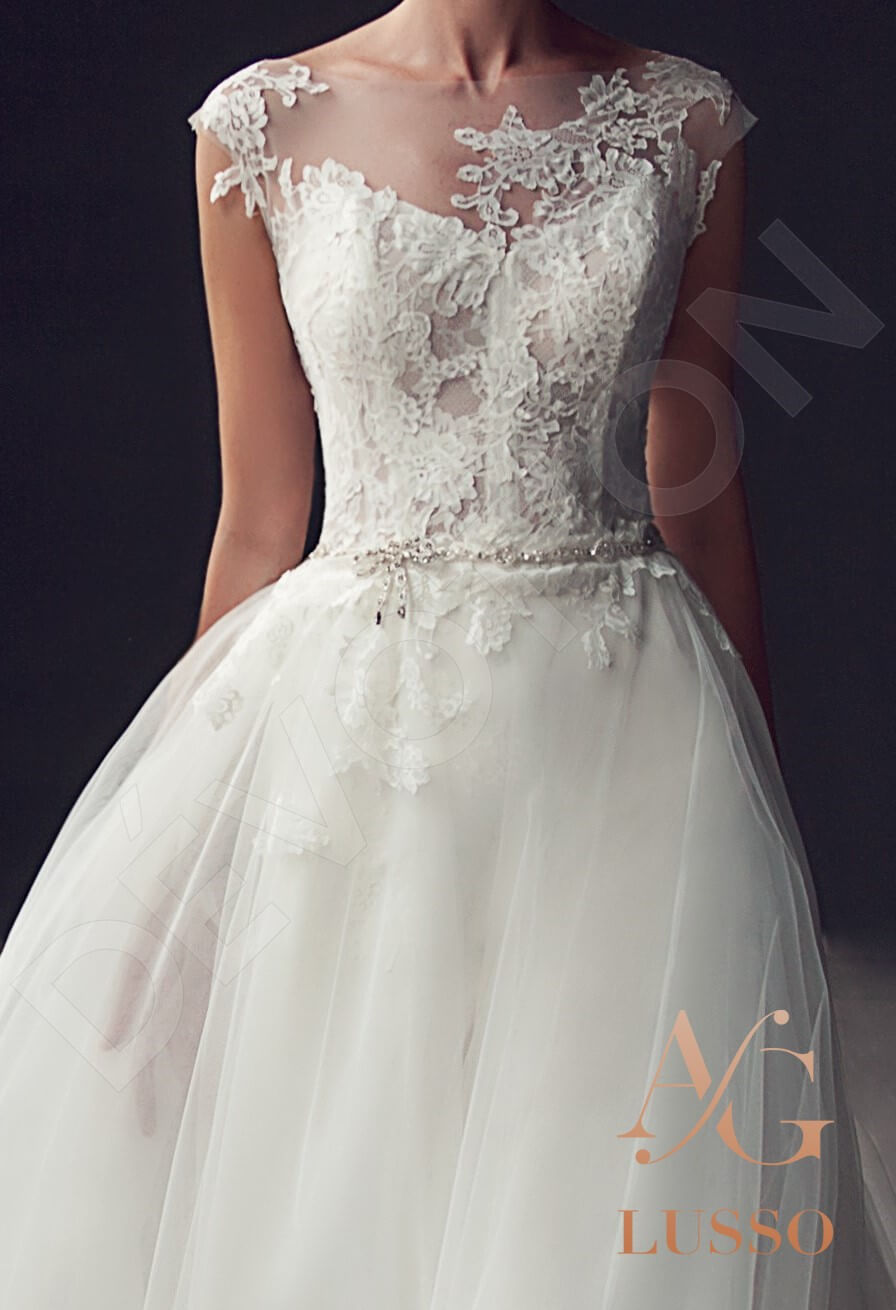 Filata A-line Boat/Bateau Ivory Wedding dress