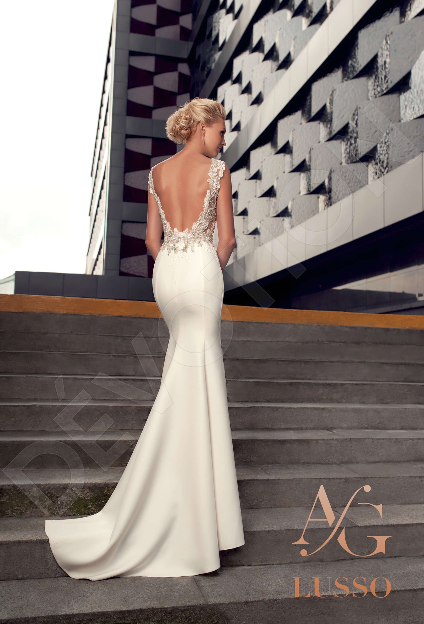 Valgerda Open back Trumpet/Mermaid Sleeveless Wedding Dress Back