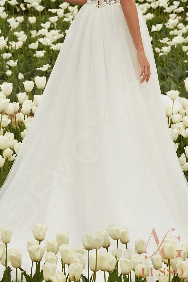 Meleka A-line Illusion Milk Wedding dress