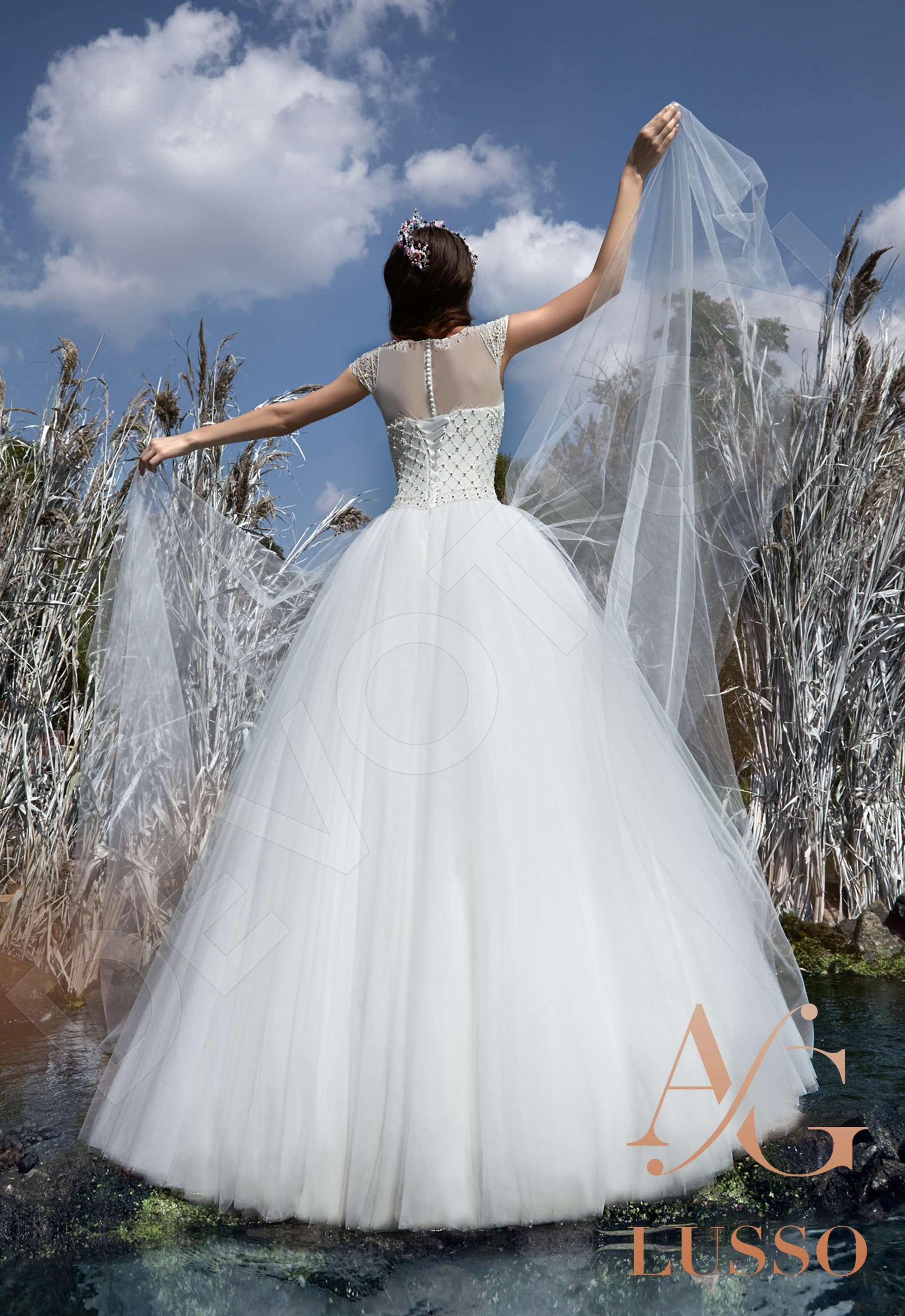 Sagel Princess/Ball Gown Boat/Bateau White Wedding dress