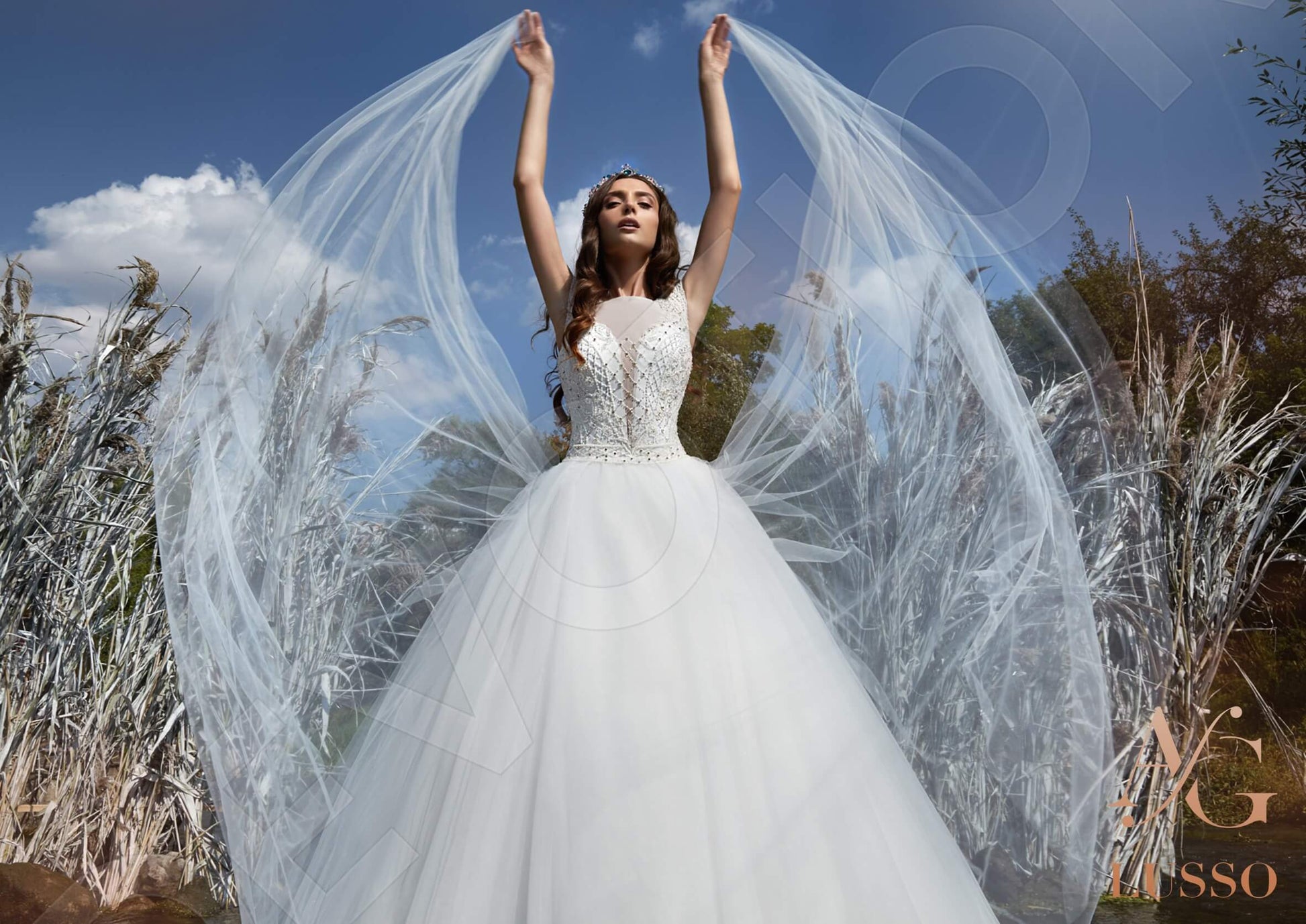 Sagel Princess/Ball Gown Boat/Bateau White Wedding dress