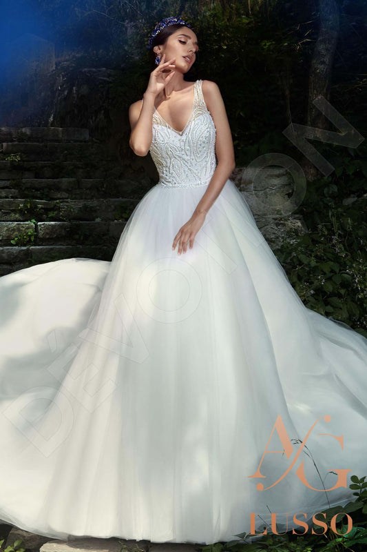 Nencia Princess/Ball Gown V-neck White Wedding dress