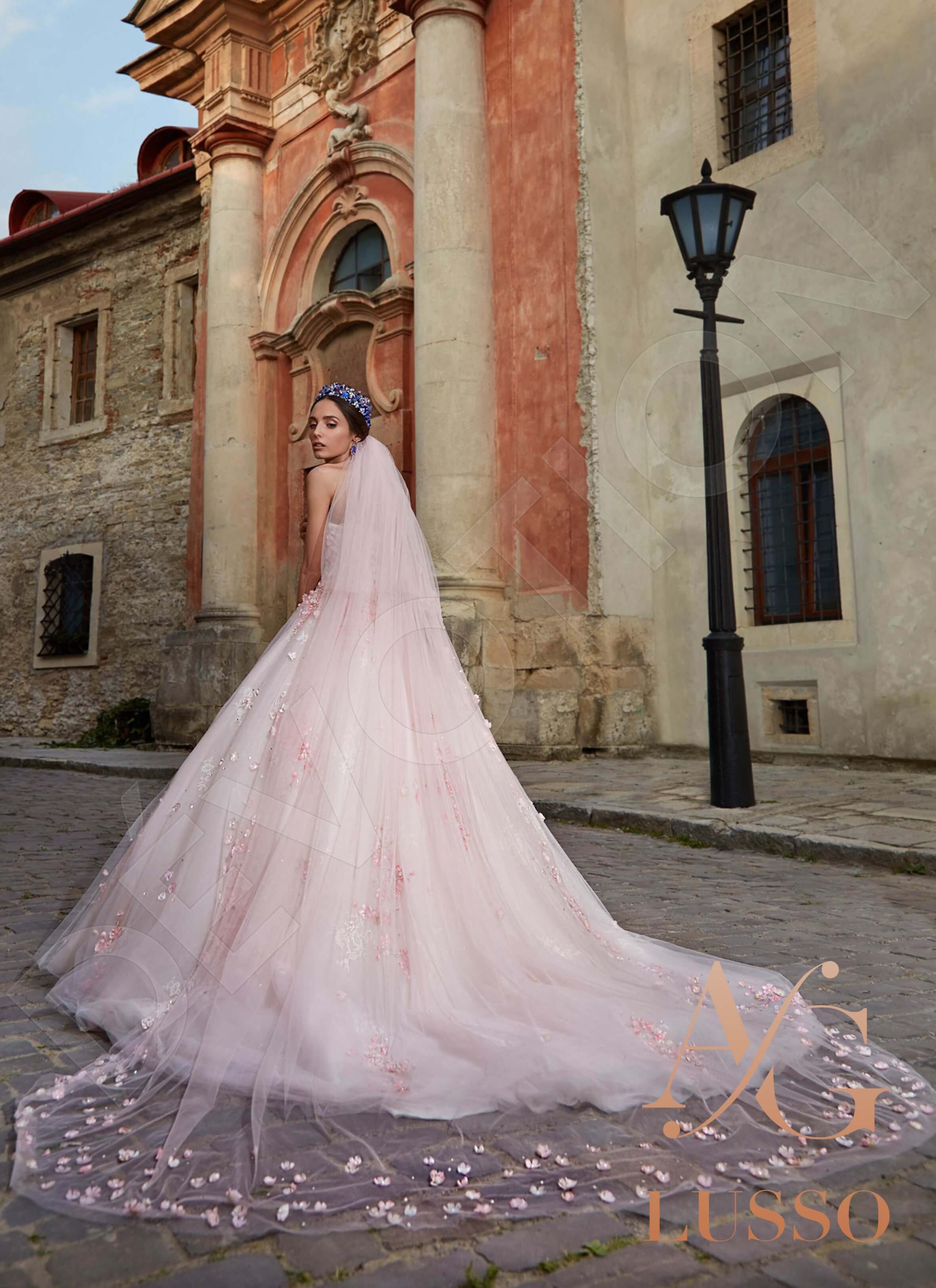 Light pink princess wedding dress hotsell