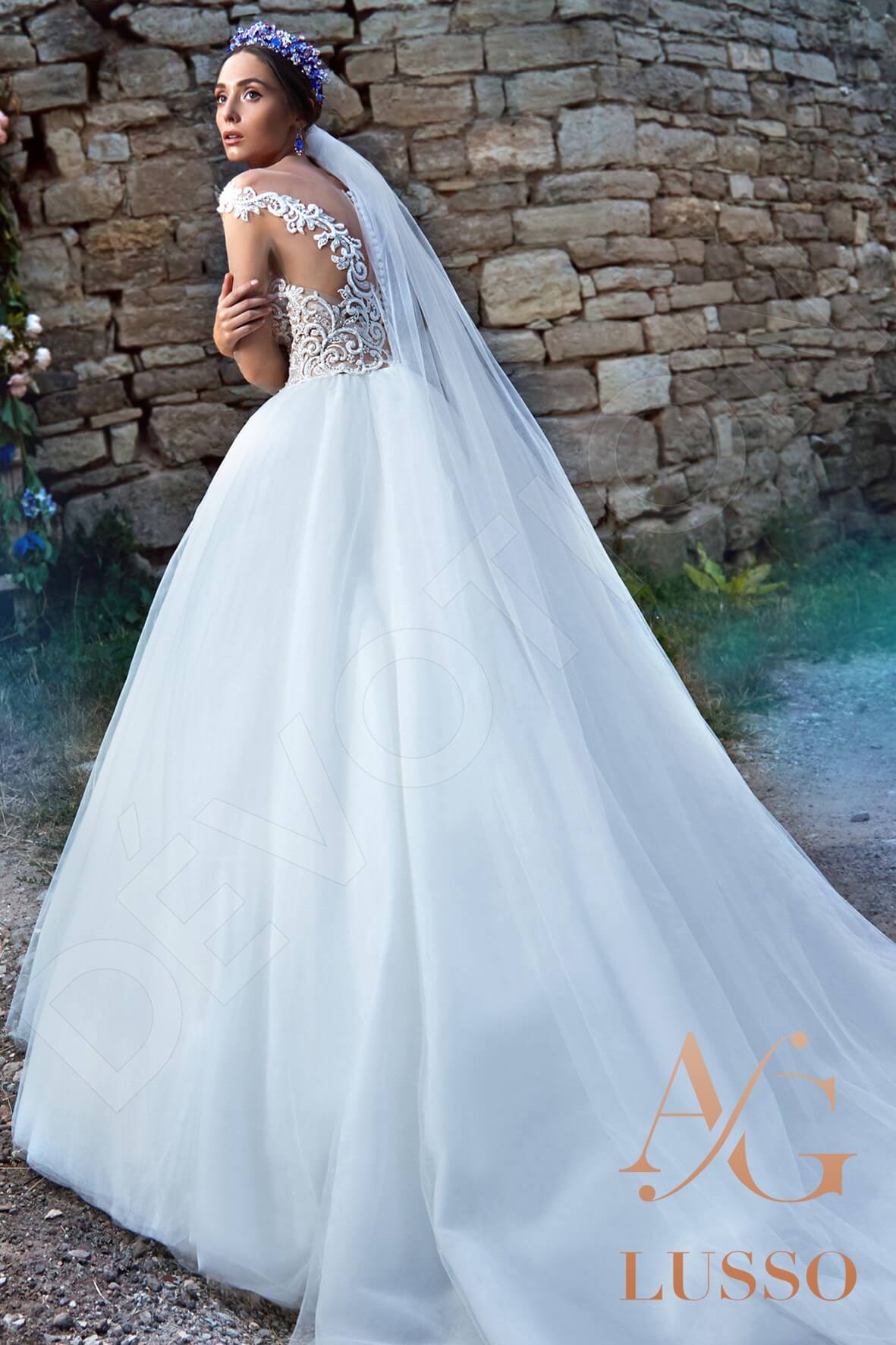 Alianna Princess/Ball Gown Illusion White Wedding dress