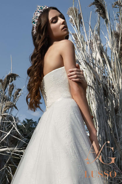 Guinevere Strapless A-line Open back Wedding Dress 5