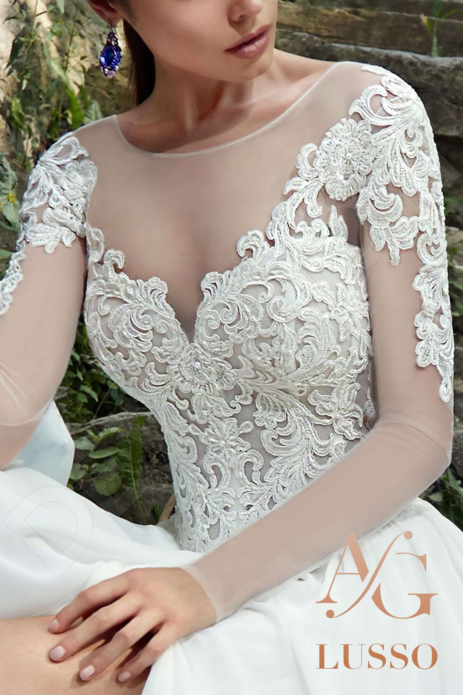 Salvaza A-line Boat/Bateau White Wedding dress