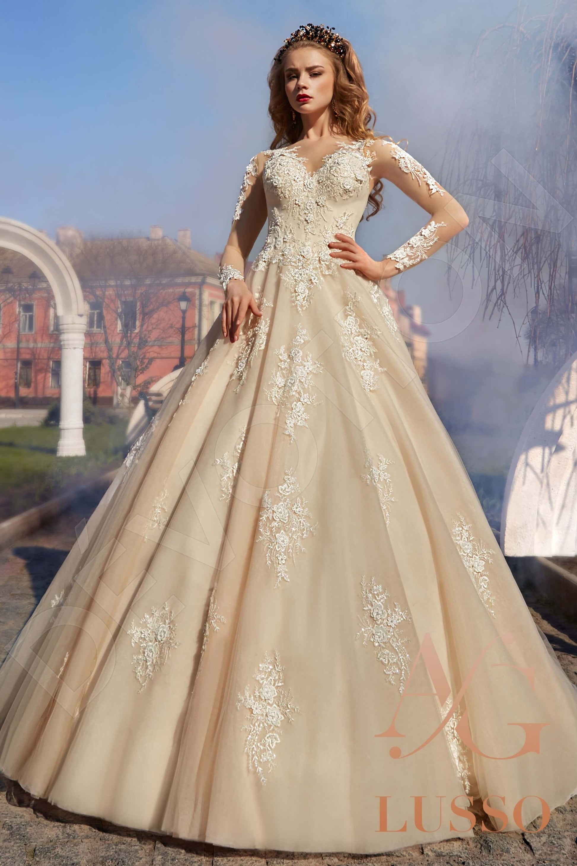 Imelly Princess/Ball Gown Illusion Nude Wedding dress