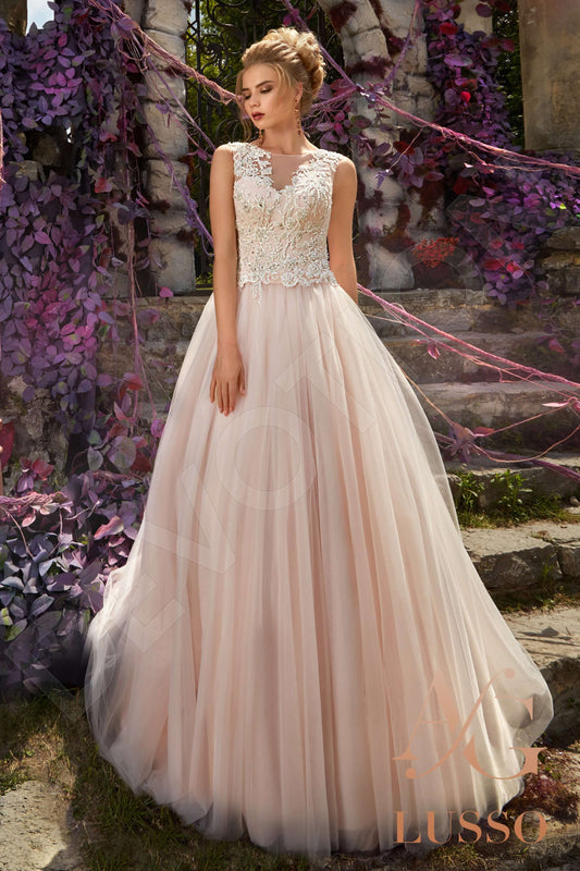 Sindy Princess/Ball Gown Illusion Powder Wedding dress